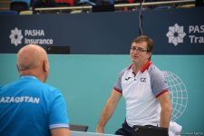 İdman gimnastikası üzrə Dünya Kubokunda iştirak edəcək idmançıların podium məşqlərindən FOTOREPORTAJ