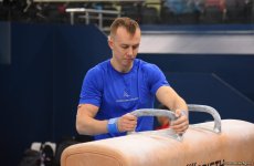 İdman gimnastikası üzrə Dünya Kubokunda iştirak edəcək idmançıların podium məşqlərindən FOTOREPORTAJ