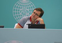 İdman gimnastikası üzrə Dünya Kubokunda iştirak edəcək idmançıların podium məşqlərindən FOTOREPORTAJ