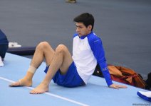 İdman gimnastikası üzrə Dünya Kubokunda iştirak edəcək idmançıların podium məşqlərindən FOTOREPORTAJ