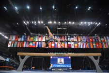 Bakıda idman gimnastikası üzrə FIG Dünya Kuboku yarışlarının final gününə start verilib (FOTO)