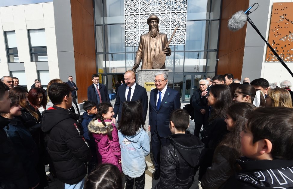 Azərbaycan və Qazaxıstan prezidentləri Füzulidə Kurmanqazı adına Uşaq Yaradıcılıq Mərkəzinin açılış mərasimində iştirak ediblər (FOTO/VİDEO) (YENİLƏNİB)