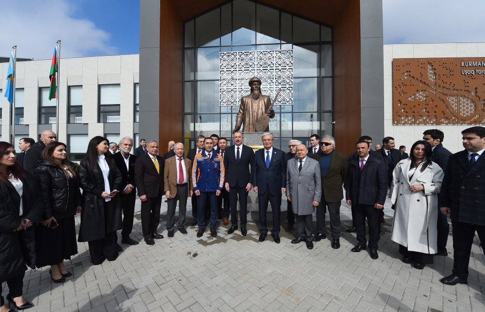 Azərbaycan və Qazaxıstan prezidentləri Füzulidə Kurmanqazı adına Uşaq Yaradıcılıq Mərkəzinin açılış mərasimində iştirak ediblər (FOTO/VİDEO) (YENİLƏNİB)