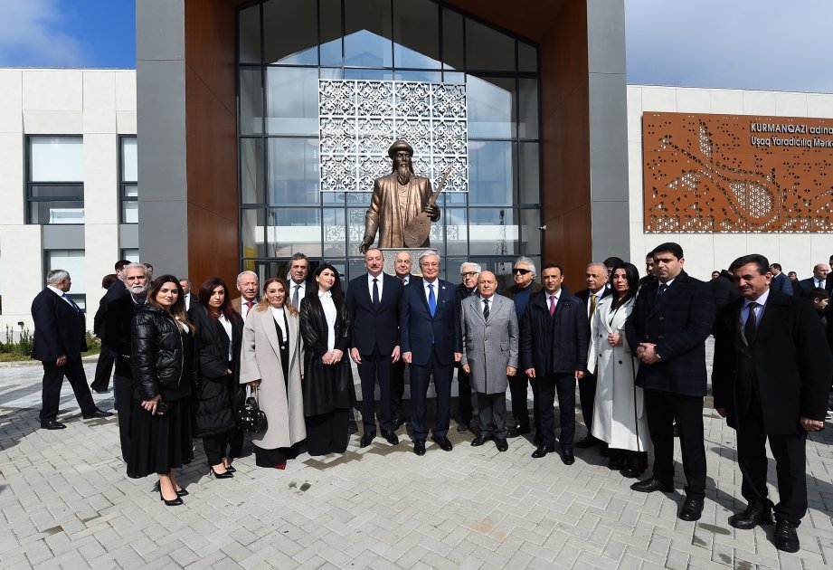 Azərbaycan və Qazaxıstan prezidentləri Füzulidə Kurmanqazı adına Uşaq Yaradıcılıq Mərkəzinin açılış mərasimində iştirak ediblər (FOTO/VİDEO) (YENİLƏNİB)