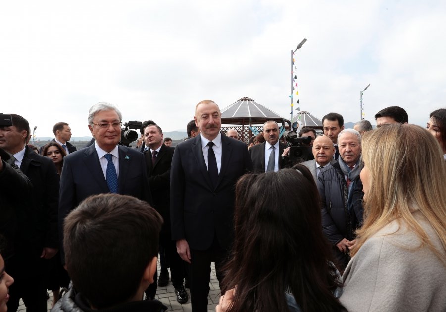 Azərbaycan və Qazaxıstan prezidentləri Füzulidə Kurmanqazı adına Uşaq Yaradıcılıq Mərkəzinin açılış mərasimində iştirak ediblər (FOTO/VİDEO) (YENİLƏNİB)