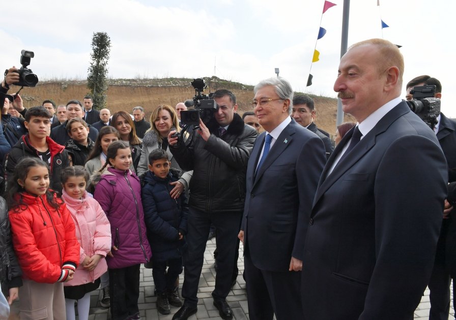 Azərbaycan və Qazaxıstan prezidentləri Füzulidə Kurmanqazı adına Uşaq Yaradıcılıq Mərkəzinin açılış mərasimində iştirak ediblər (FOTO/VİDEO) (YENİLƏNİB)