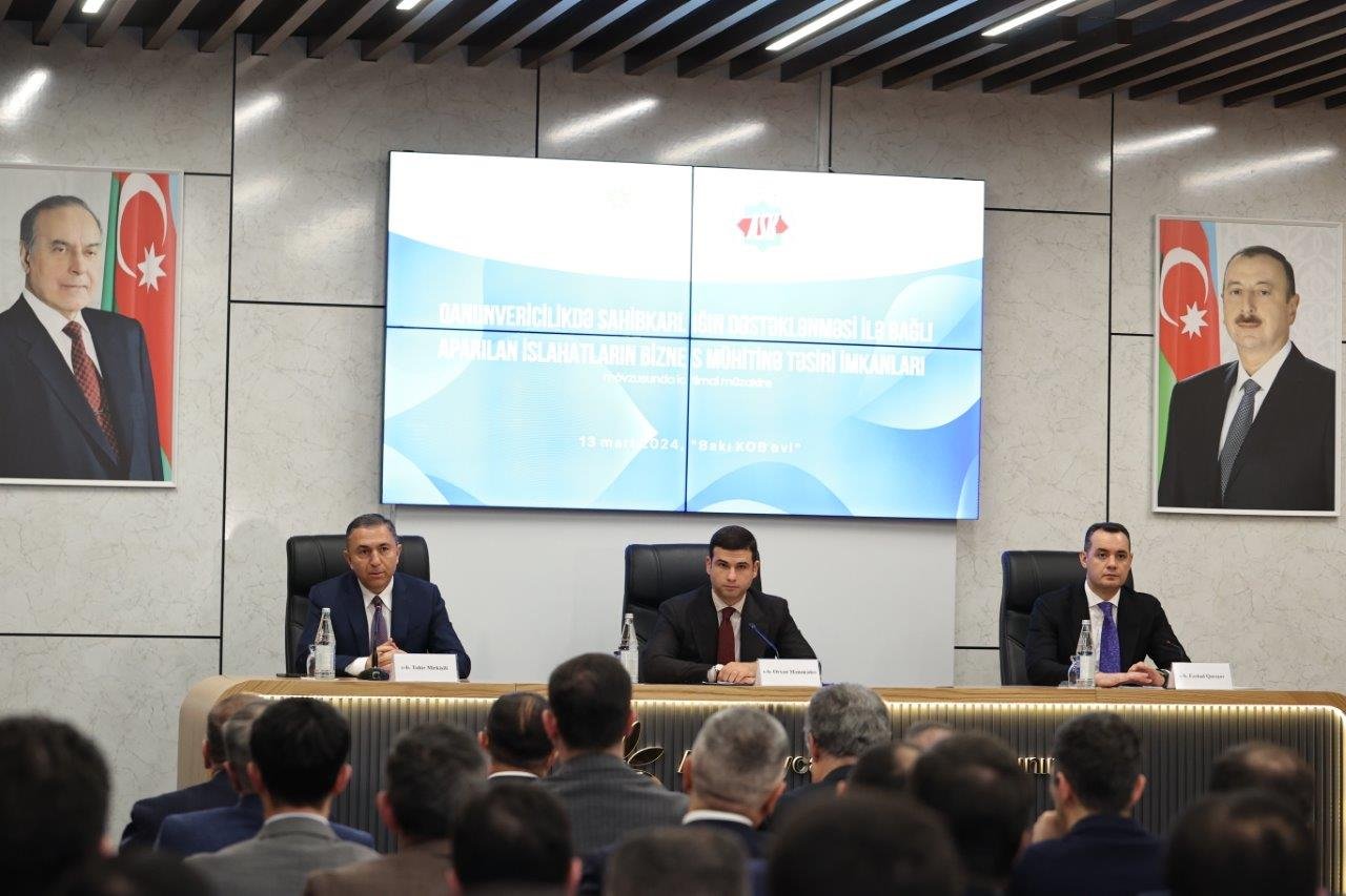 Qanunvericilikdə sahibkarlığın dəstəklənməsi ilə bağlı aparılan islahatların biznes mühitinə təsirinə dair ictimai müzakirə keçirilib