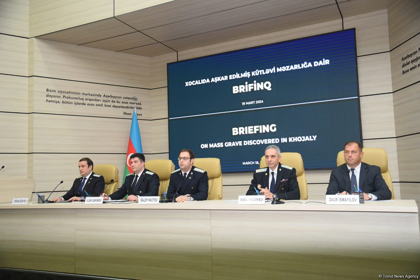 Xocalıda aşkarlanmış kütləvi məzarlıqla bağlı brifinq keçirilib (FOTO)