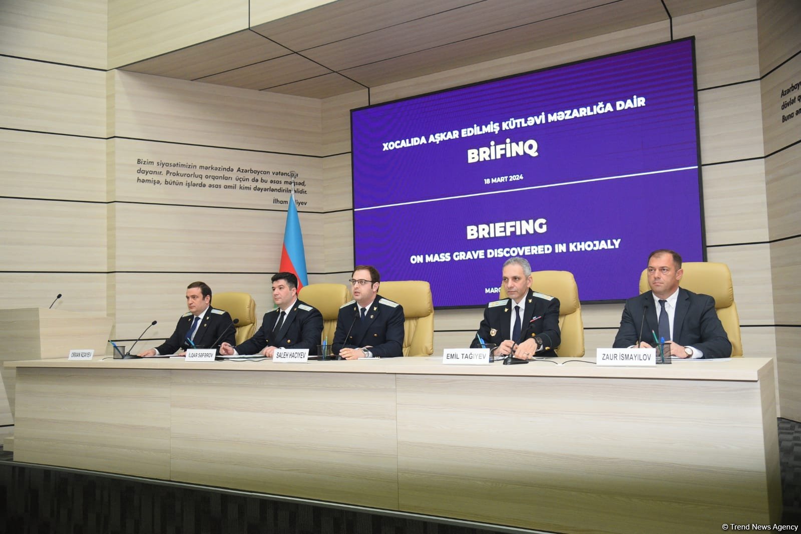 Xocalıda aşkarlanmış kütləvi məzarlıqla bağlı brifinq keçirilib (FOTO)