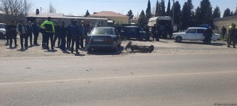 Bərdədə mopedlə maşın toqquşdu - Xəsarət alan var (FOTO)