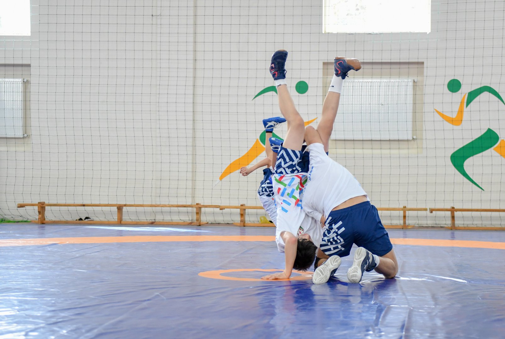 Avropa çempionatında yüksək nəticələr əldə etmiş güləşçilərlə və Xarici Dillər Təmayüllü Gimnaziyada təhsil alan şagird-güləşçilərlə görüş keçirilib (FOTO)