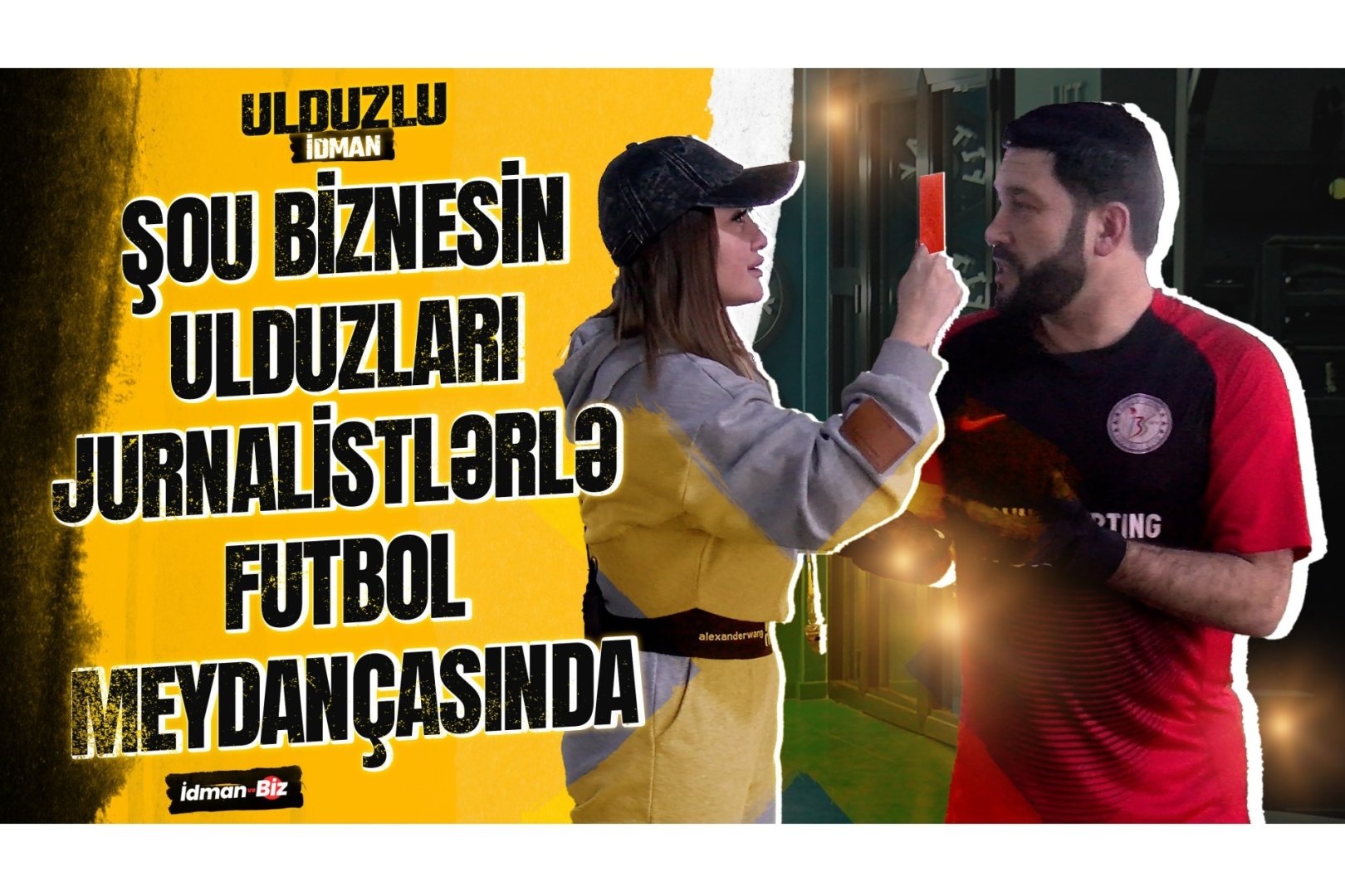 Aparıcı Zümrüd Əməkdar artisti futbol meydanından qovdu (VİDEO)