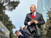 Mövlud Çavuşoğlu Şəhidlər xiyabanını ziyarət edib (FOTO)