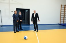 Prezident İlham Əliyev Qəbələnin Bum qəsəbəsində tam orta məktəbin yeni binasının açılışında iştirak edib (FOTO) (YENİLƏNİB)