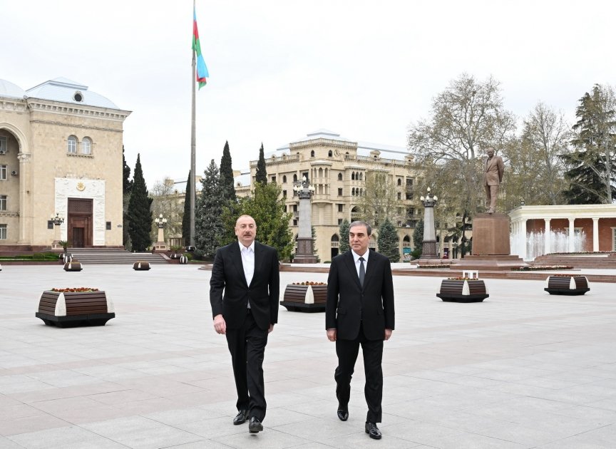 Prezident İlham Əliyev Gəncəyə səfər edib (FOTO/VİDEO)