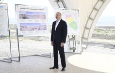 Prezident İlham Əliyev Hacıqabul rayonunda Şirvan suvarma kanalının təməlini qoyub (FOTO/VİDEO) (YENİLƏNİB)