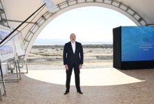 Prezident İlham Əliyev Hacıqabul rayonunda Şirvan suvarma kanalının təməlini qoyub (FOTO/VİDEO) (YENİLƏNİB)