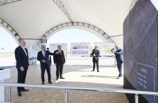 Prezident İlham Əliyev Hacıqabul rayonunda Şirvan suvarma kanalının təməlini qoyub (FOTO/VİDEO) (YENİLƏNİB)