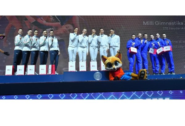 Bədii gimnastika üzrə Dünya Kubokunun qalibləri mükafatlandırılıb (FOTO)