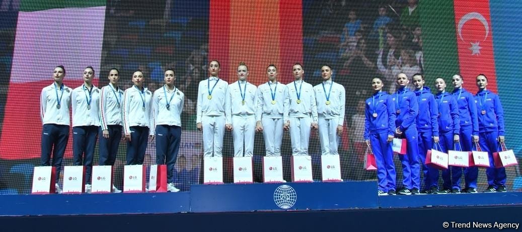 Bədii gimnastika üzrə Dünya Kubokunun qalibləri mükafatlandırılıb (FOTO)
