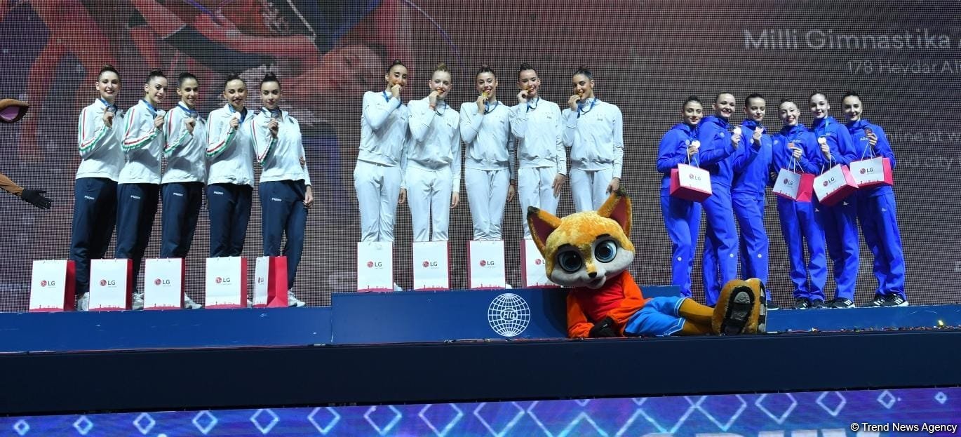 Bədii gimnastika üzrə Dünya Kubokunun qalibləri mükafatlandırılıb (FOTO)