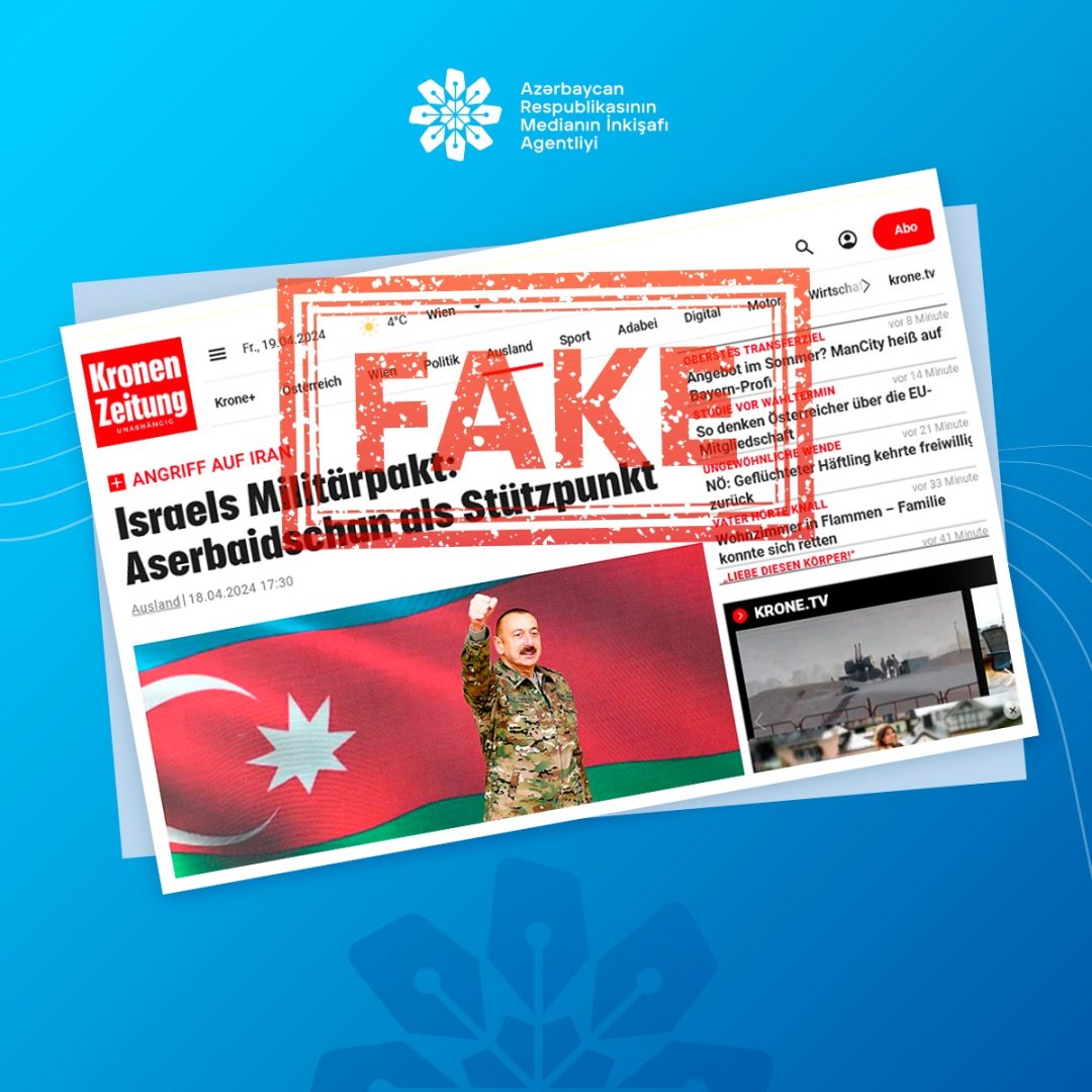 Medianın İnkişafı Agentliyi Ermənistanın və bir sıra digər ölkələrin media resurslarında dərc olunan əsassız məlumatlarla bağlı açıqlama yayıb (FOTO)