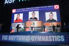 Bədii gimnastika üzrə Dünya Kubokunun qalibləri mükafatlandırılıb (FOTO)
