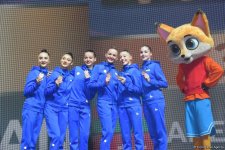 Bədii gimnastika üzrə Dünya Kubokunun qalibləri mükafatlandırılıb (FOTO)