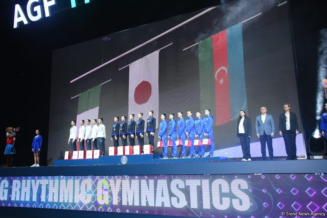 Bədii gimnastika üzrə Dünya Kubokunun qalibləri mükafatlandırılıb (FOTO)