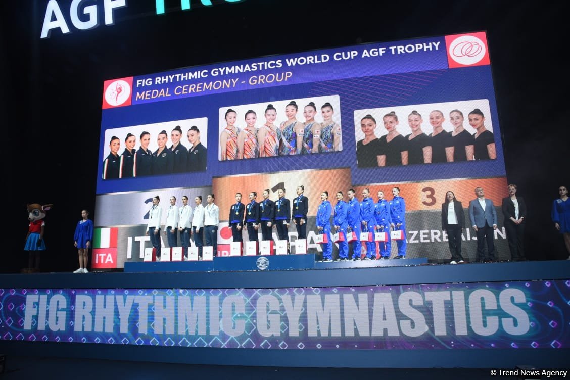 Bədii gimnastika üzrə Dünya Kubokunun qalibləri mükafatlandırılıb (FOTO)