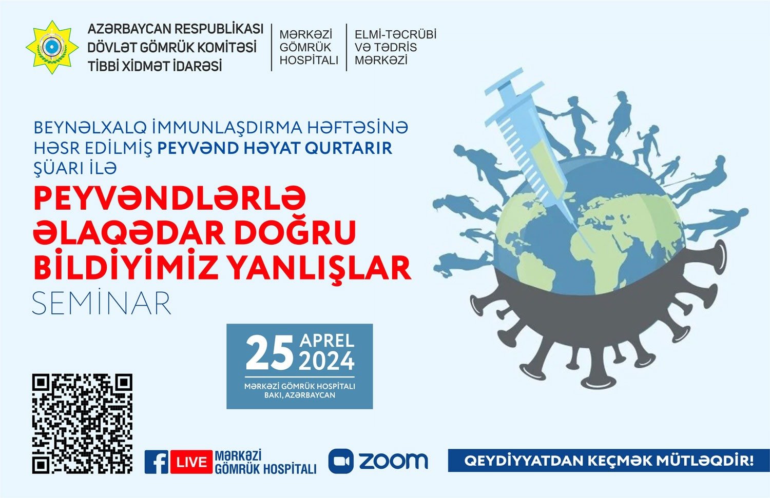 “Peyvəndlərlə əlaqədar doğru bildiyimiz yanlışlar” mövzusunda seminar keçiriləcək