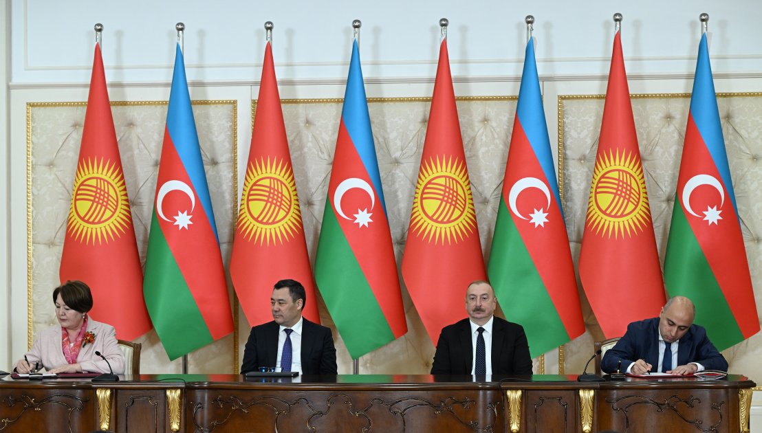 Azərbaycan-Qırğızıstan sənədlərinin imzalanması mərasimi olub (FOTO/VİDEO) (YENİLƏNİB)