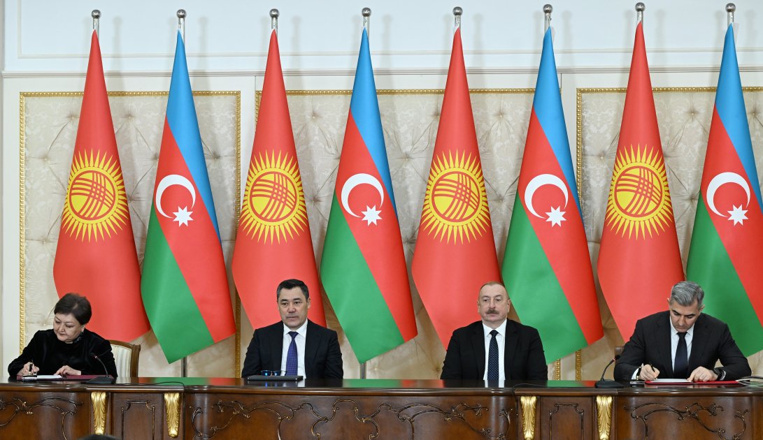 Azərbaycan-Qırğızıstan sənədlərinin imzalanması mərasimi olub (FOTO/VİDEO) (YENİLƏNİB)