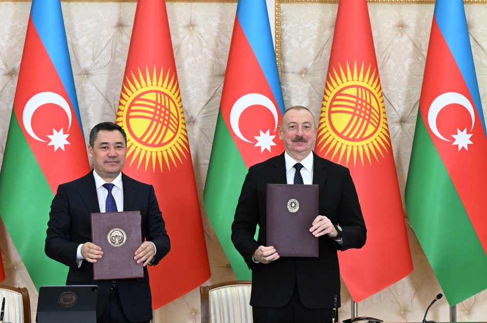 Azərbaycan-Qırğızıstan sənədlərinin imzalanması mərasimi olub (FOTO/VİDEO) (YENİLƏNİB)