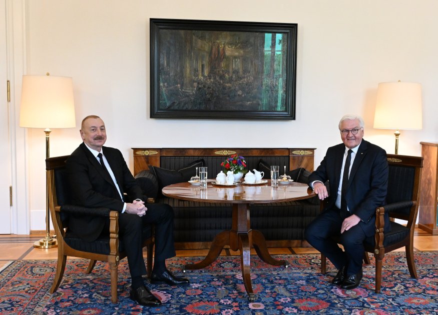 Prezident İlham Əliyevin Almaniya Prezidenti Frank-Valter Ştaynmayer ilə təkbətək görüşü olub (FOTO/VİDEO) (YENİLƏNİB)