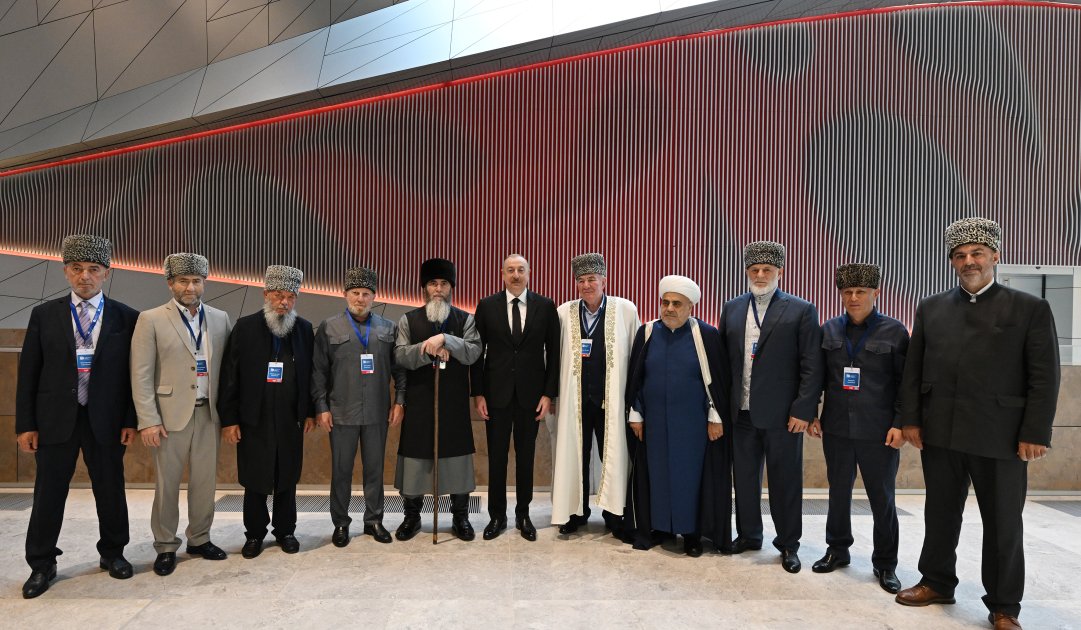 Prezident İlham Əliyev Rusiyanın Şimali Qafqaz regionunun müftilərindən ibarət nümayəndə heyətini qəbul edib (FOTO/VİDEO) (YENİLƏNİB)