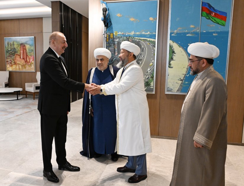 Prezident İlham Əliyev TDT-yə üzv və müşahidəçi dövlətlərin dini rəhbərlərindən ibarət nümayəndə heyətini qəbul edib (FOTO/VİDEO) (YENİLƏNİB)