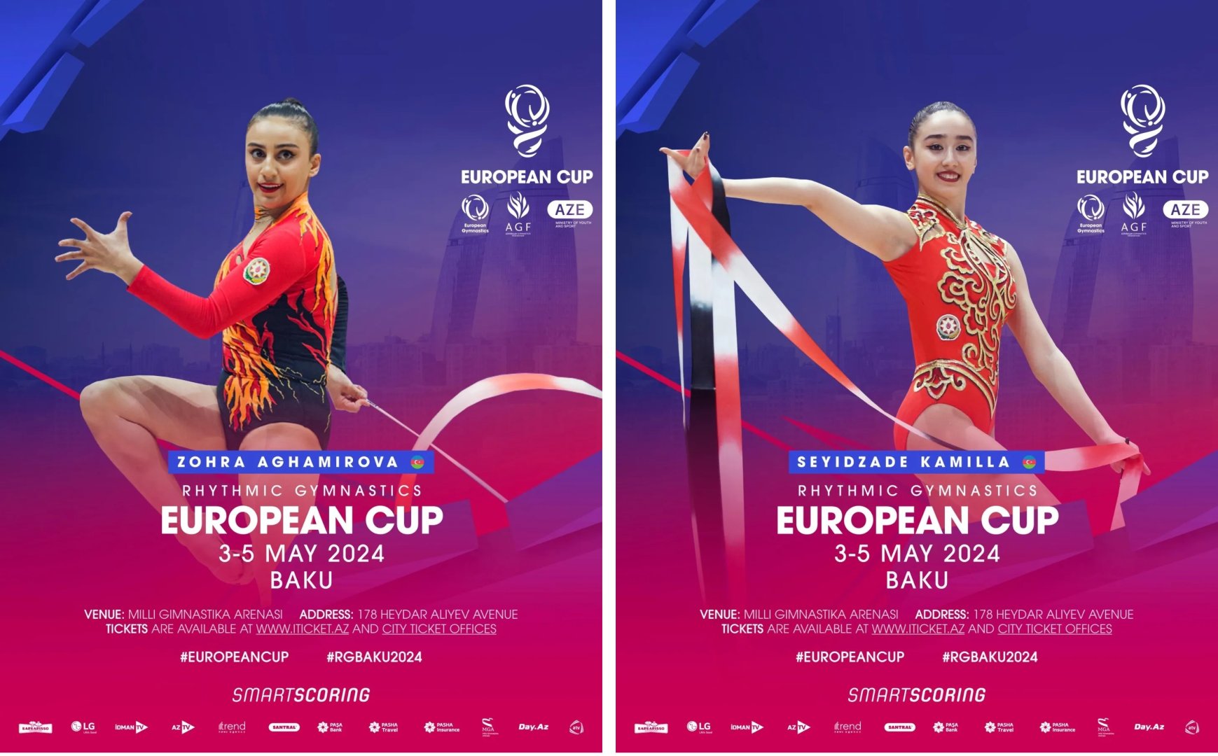 Zöhrə Ağamirova və Kamilla Seyidzadə Bakıda keçirilən bədii gimnastika üzrə Avropa