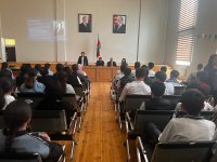 AzMİU-nun Təbliğat-təşviqat qrupu region məktəbliləri ilə görüşdədir (FOTO)