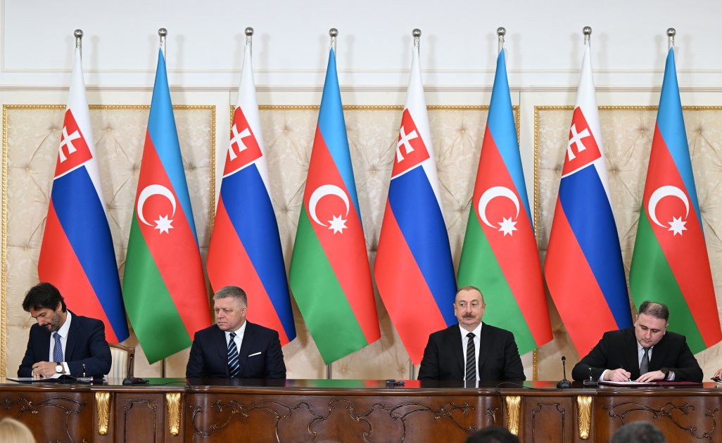 Azərbaycan-Slovakiya sənədlərinin imzalanması mərasimi olub (FOTO) (YENİLƏNİB)