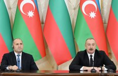 Prezident İlham Əliyev və Prezident Rumen Radev mətbuata bəyanatlarla çıxış ediblər (FOTO/VİDEO) (YENİLƏNİB)