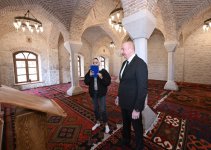 Prezident İlham Əliyev və Birinci xanım Mehriban Əliyeva Mamayı məscidinin bərpadan sonra açılışında iştirak ediblər (FOTO/VİDEO) (YENİLƏNİB)