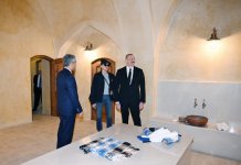 Prezident İlham Əliyev və Birinci xanım Mehriban Əliyeva Şuşada "Şirin su" hamamının bərpadan sonra açılışında iştirak ediblər (FOTO/VİDEO) (YENİLƏNİB)