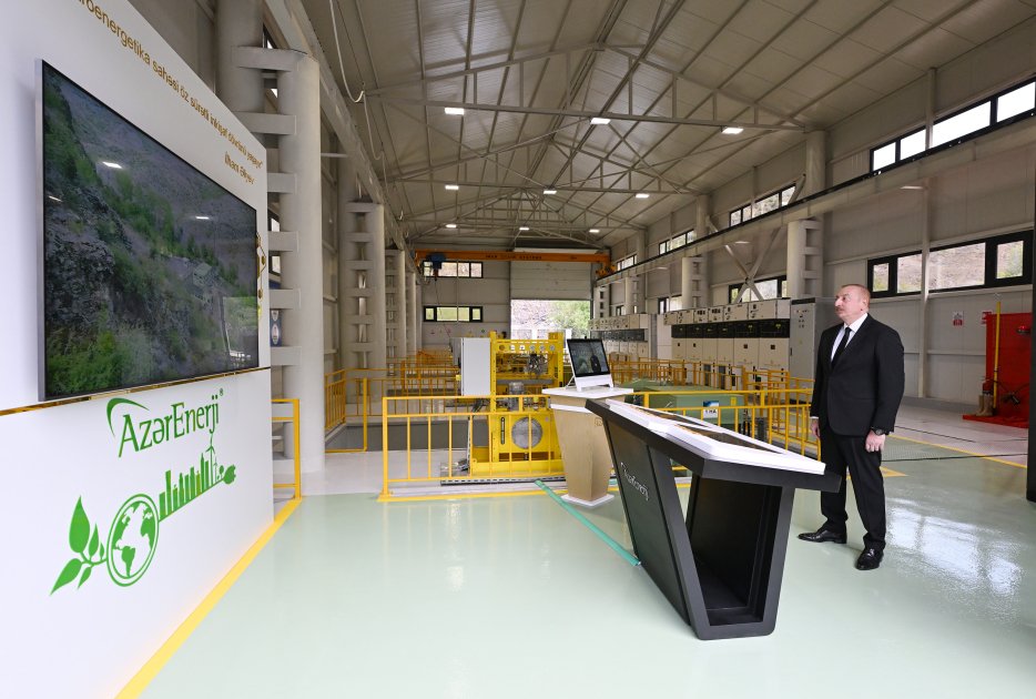 Prezident İlham Əliyev Laçında kiçik su elektrik stansiyalarının açılışlarında iştirak edib (FOTO/VİDEO)