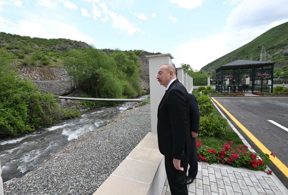 Prezident İlham Əliyev Laçında kiçik su elektrik stansiyalarının açılışlarında iştirak edib (FOTO/VİDEO)