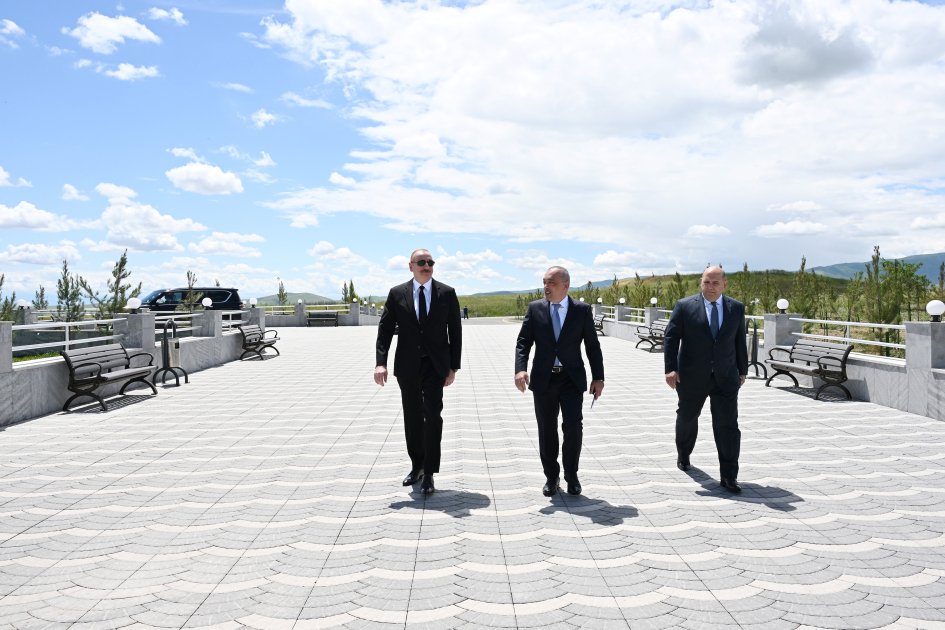 Prezident İlham Əliyev Füzuli rayonunda Köndələnçay su anbarları kompleksinin təmir-bərpadan sonra açılışında iştirak edib (FOTO/VİDEO) (YENİLƏNİB)