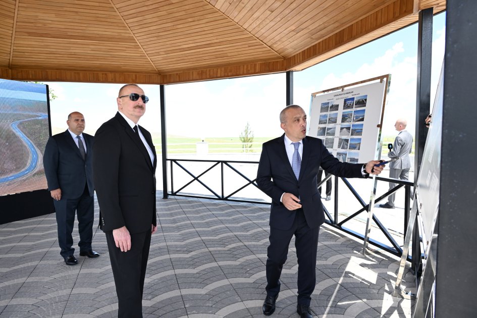 Prezident İlham Əliyev Füzuli rayonunda Köndələnçay su anbarları kompleksinin təmir-bərpadan sonra açılışında iştirak edib (FOTO/VİDEO) (YENİLƏNİB)