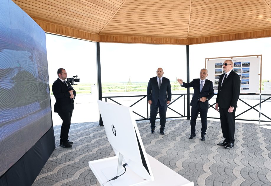 Prezident İlham Əliyev Füzuli rayonunda Köndələnçay su anbarları kompleksinin təmir-bərpadan sonra açılışında iştirak edib (FOTO/VİDEO) (YENİLƏNİB)