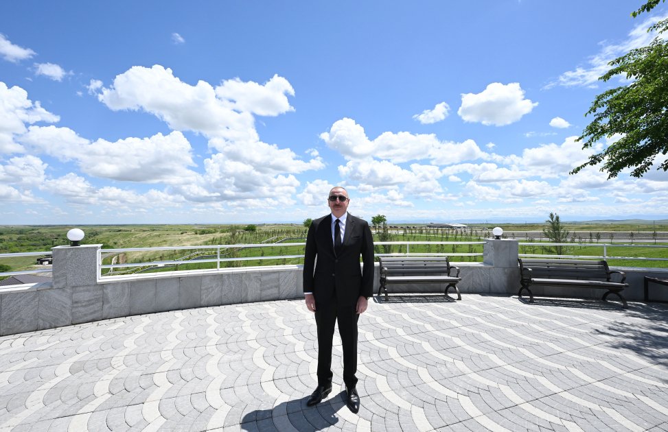 Prezident İlham Əliyev Füzuli rayonunda Köndələnçay su anbarları kompleksinin təmir-bərpadan sonra açılışında iştirak edib (FOTO/VİDEO) (YENİLƏNİB)