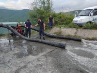 Qəbələ göldə suyun səviyyəsi aşağı endirilib (FOTO)